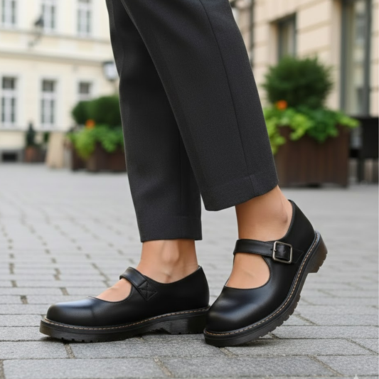 Women Strap Shoes Buckle Closure Cushioned Sole