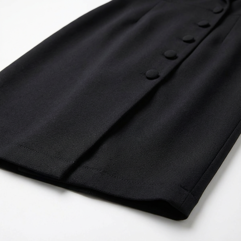 Robe midi femme style blazer à manches longues boutonnée coupe ajustée