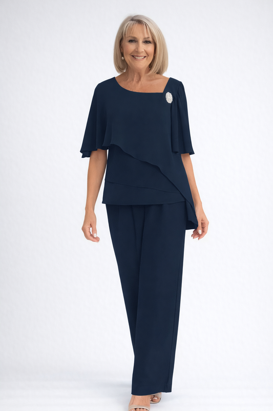 Women's 2-Piece Set Tailored Blazer Trousers Long Sleeve Formal
