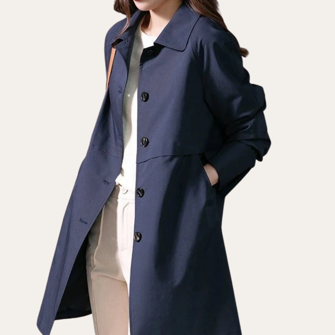 Damen Trenchcoat mit Knöpfen und Taschen | Vestea