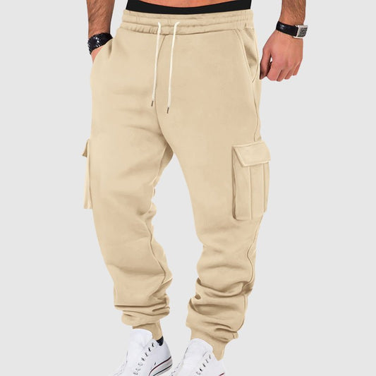 Men's Cargo Pocket Fleece Pants | Tapered Utility Fit Front