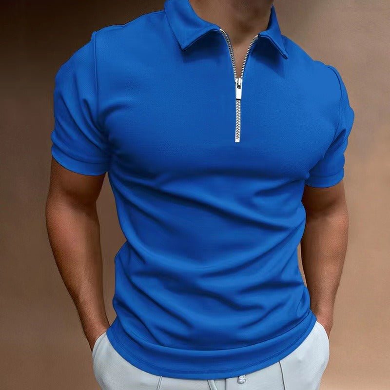 Men's Casual Zip Polo Shirt Top View 12