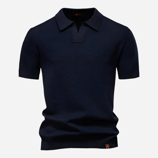 Men's Diamond Knit Polo Top Front