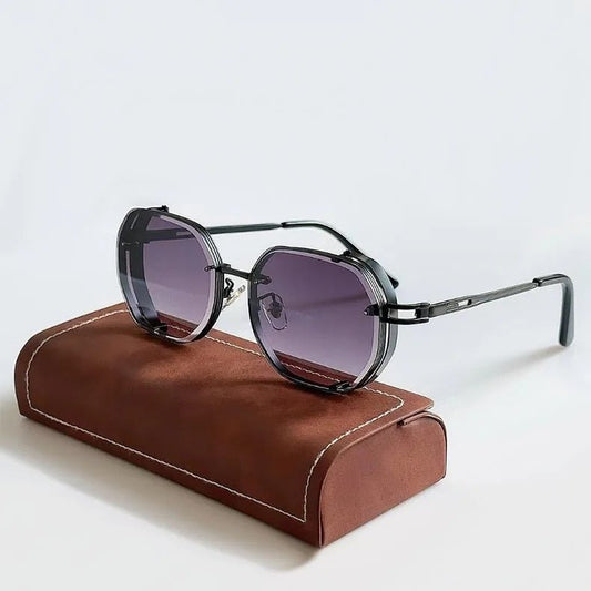 Men's Dual Rim Steampunk Shades | Polarized Front