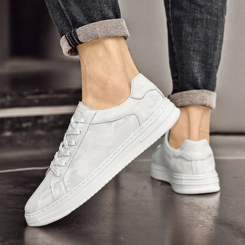 Men's Embossed Leather Sneakers | Casual View 14