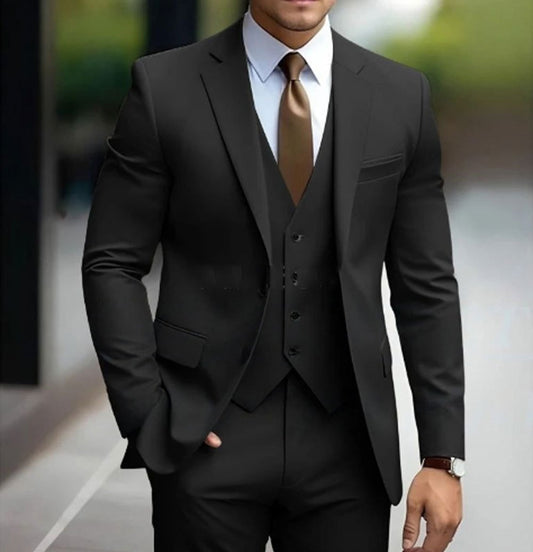 Men's Slim Fit Waistcoat Suit | Three-Piece Formal Set Front