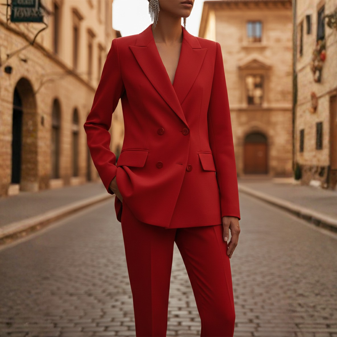 Ensemble tailleur Veste croisée Pantalon droit Femme