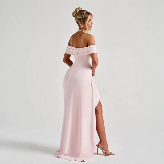 Women's Maxi Dress Off-Shoulder High Slit – Evening Formal