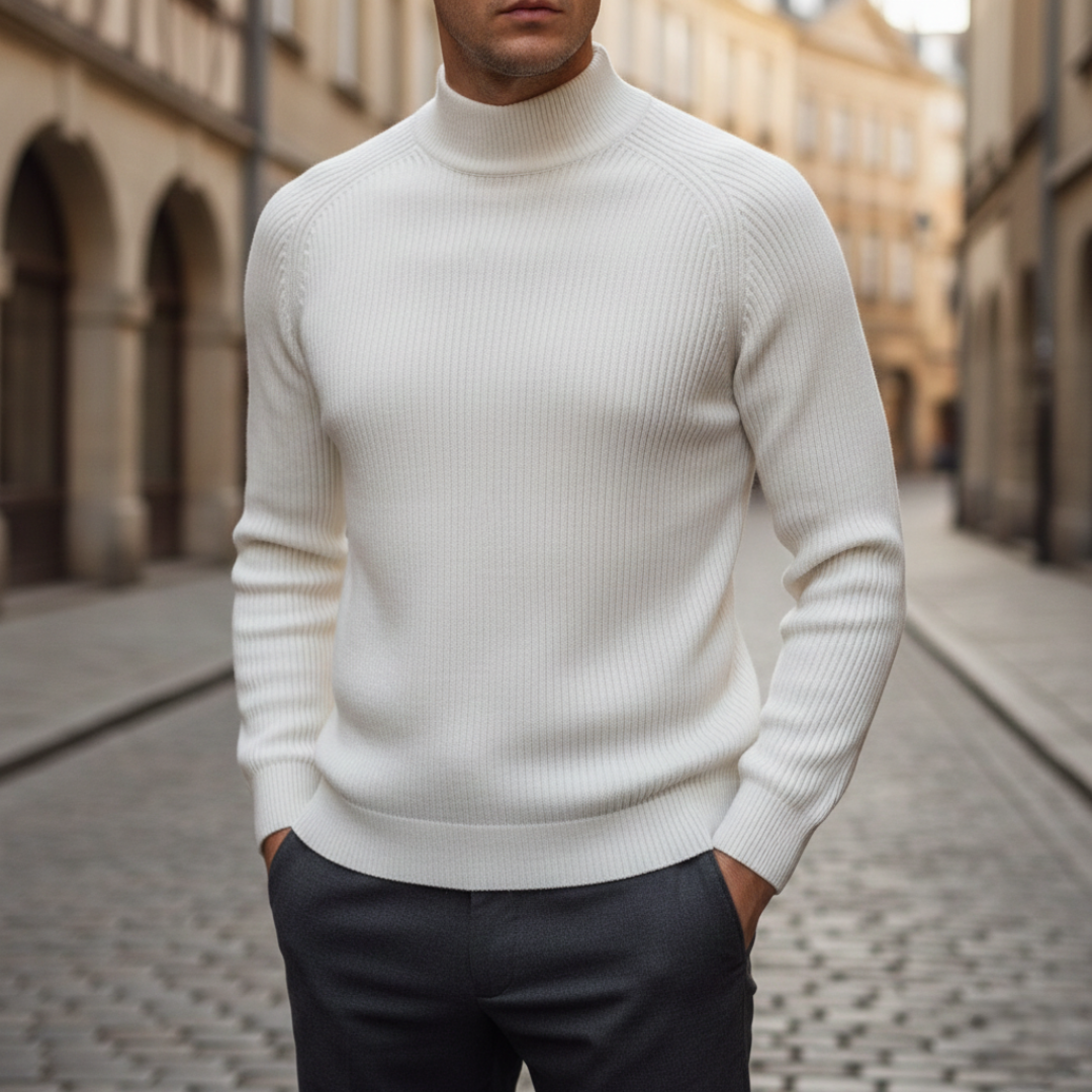 Pull-over en tricot à col roulé pour homme