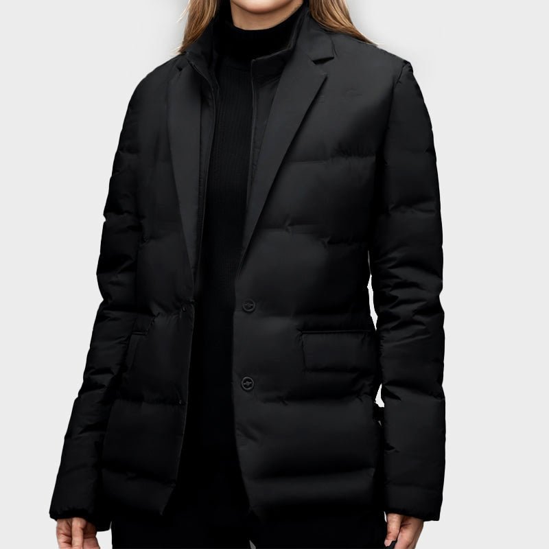 Women's Blazer-Style Puffer Windbreaker | Lightweight Down City Back