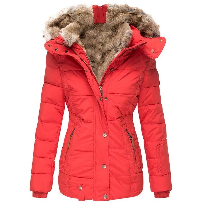 Women's Faux Fur Hood Padded Parka | Wool-Cotton Winter Lifestyle