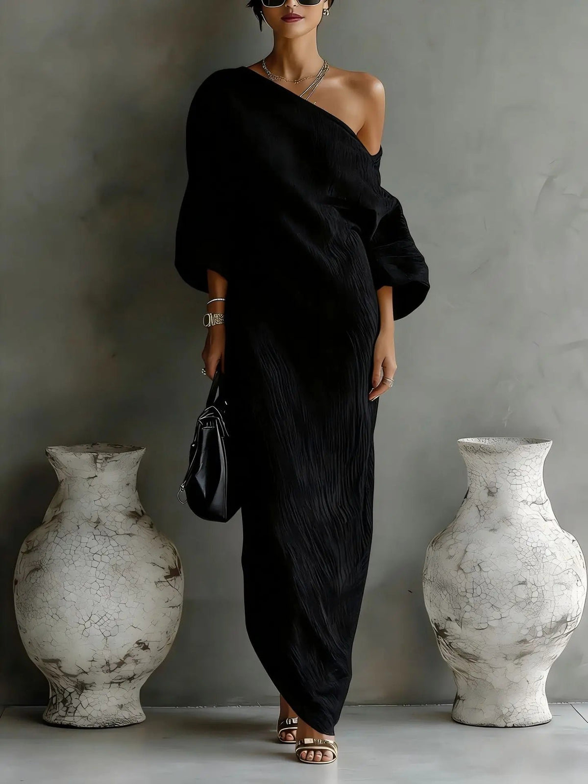 Women's Linen One Shoulder Dress | Asymmetric Hem Lifestyle