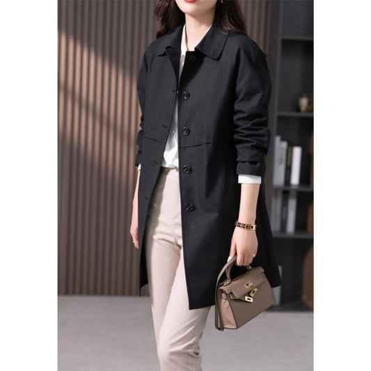 Women's Long Single Button Front Trench Coat | Tailored City Front