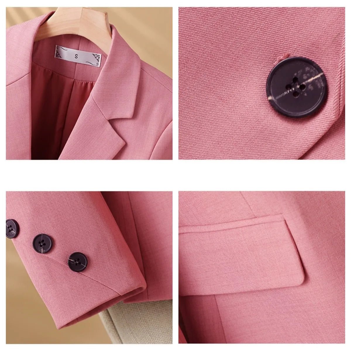 Women's Single-Breasted Blazer | Peplum Hem Tailored Fit Back