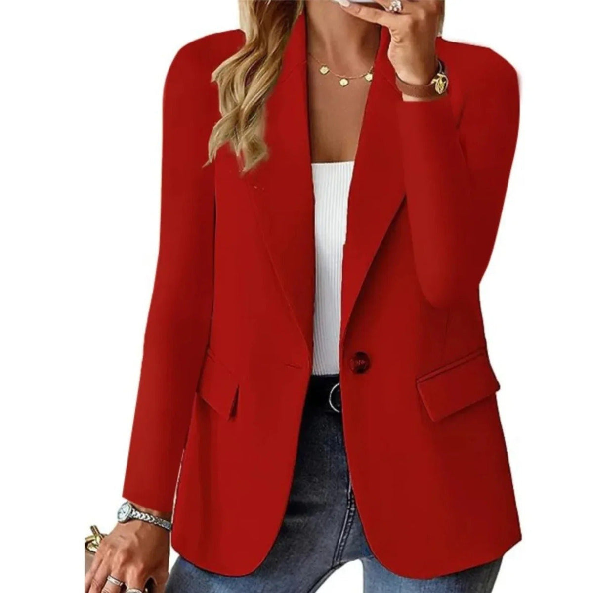 Women's Structured Blazer | Smart Casual Office Close Up