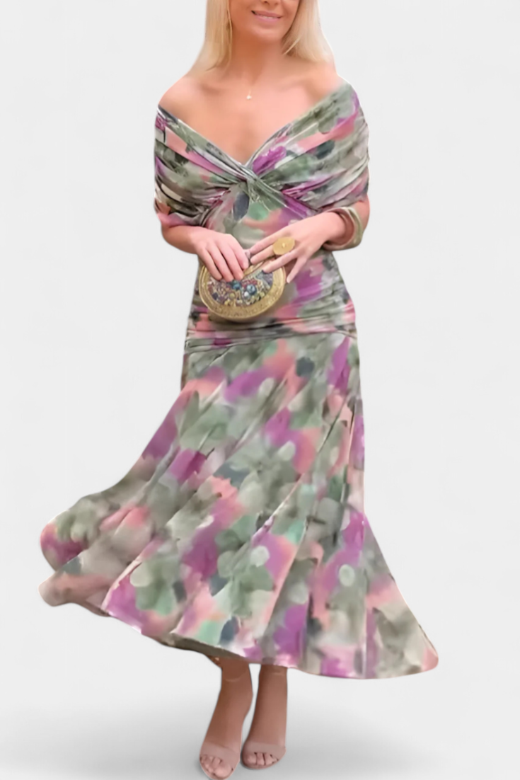 Women's Dress Floral Long Sleeve Ceremony