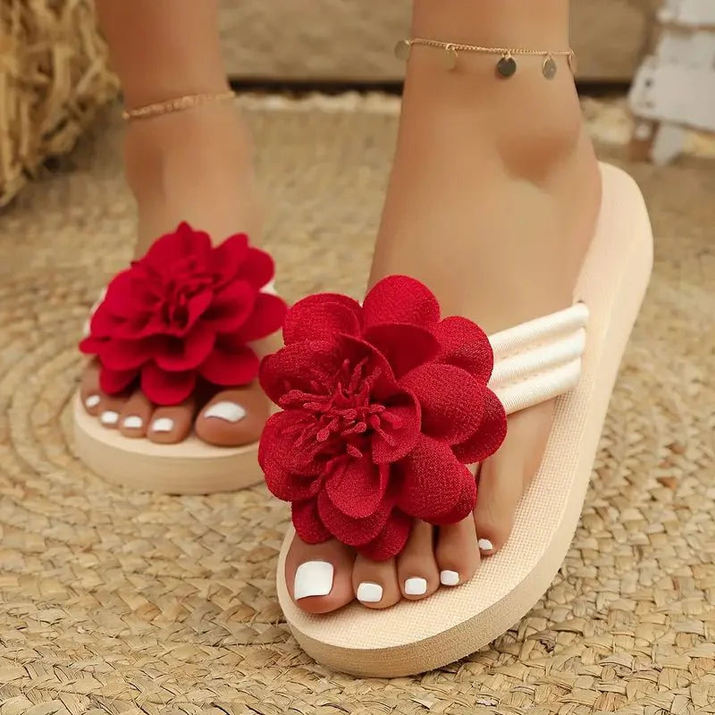 Sandalias para mujer con estampado floral, tipo slide, sin cierre, punta abierta, tacón bajo, casual