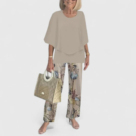 Women's Two-Piece Outfit Set Lightweight Relaxed Fit Top And Pants