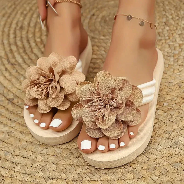 Sandalias para mujer con estampado floral, tipo slide, sin cierre, punta abierta, tacón bajo, casual