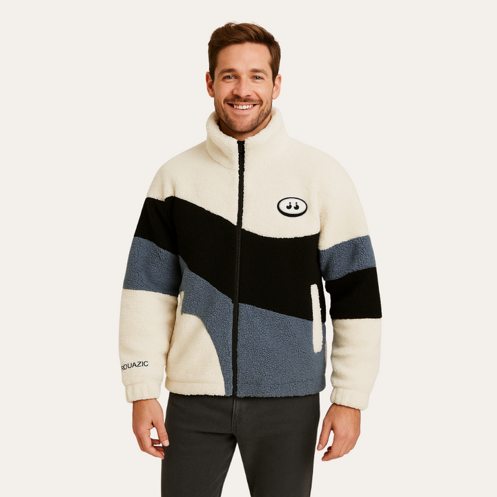 Bunte Fleecejacke mit Reißverschluss für Herren | Vestea