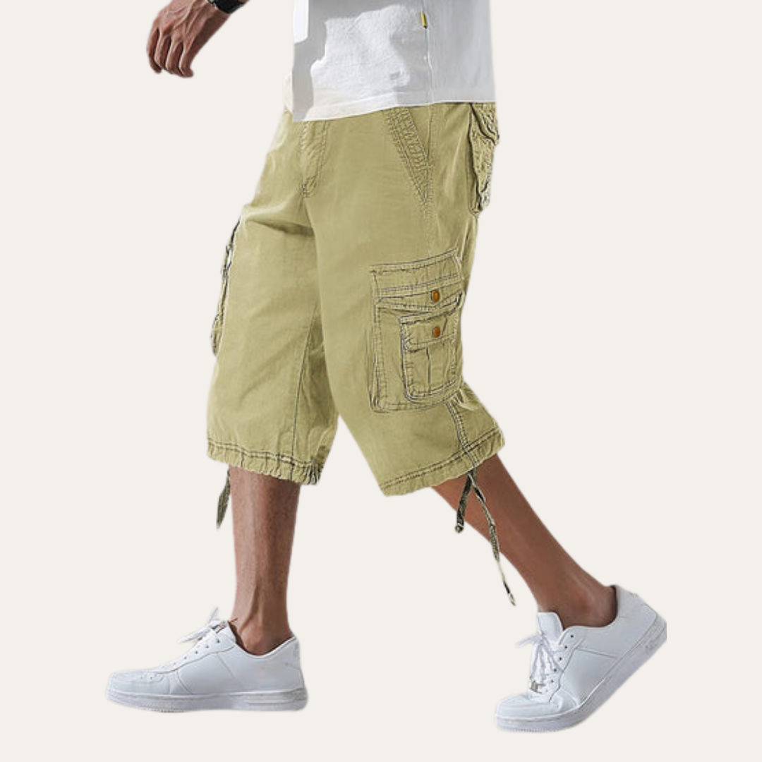 Herren 3/4 Cargo Shorts mit Taschen und Kordelzug | Vestea