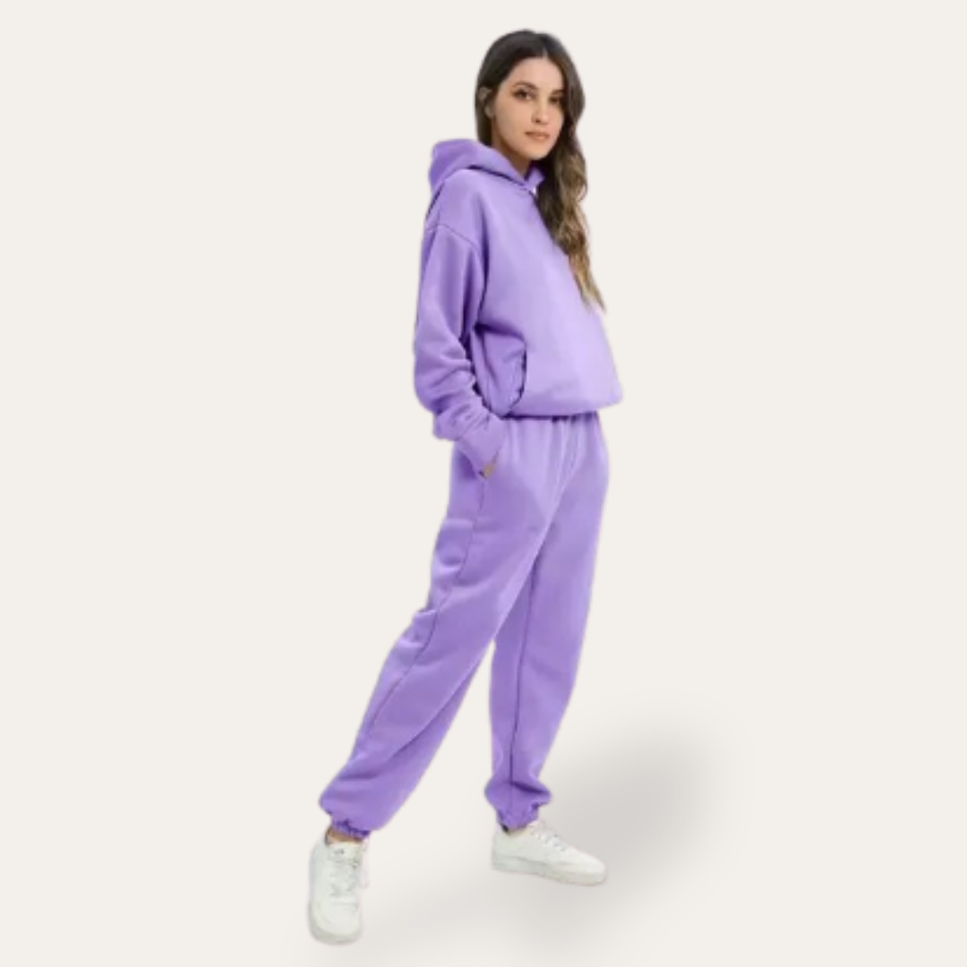 Damen Trainingsanzug Zweiteiler Hoodie Jogginganzug Baumwolle Freizeit | Vestea