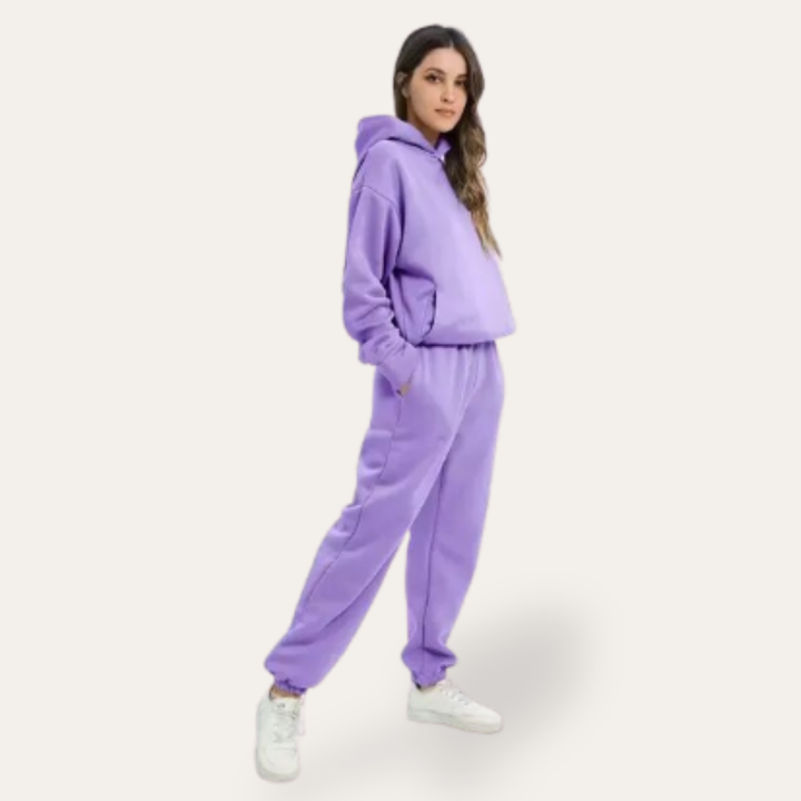 Damen Trainingsanzug Zweiteiler Hoodie Jogginganzug Baumwolle Freizeit | Vestea