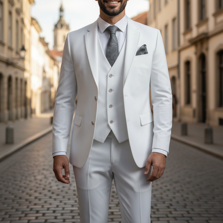 Eleganter dreiteiliger Herrenanzug aus Polyester | Vestea