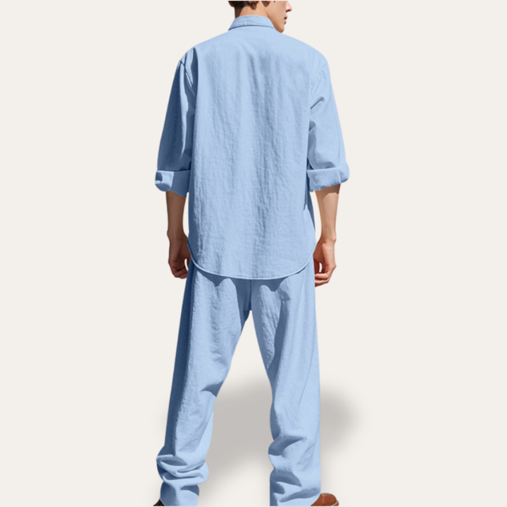 Herren Leinen Set, Atmungsaktives Hemd und Hose | Vestea