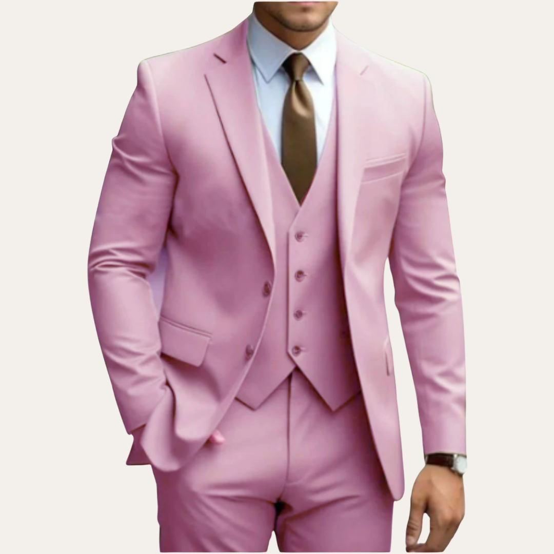 Herren Slim Fit Business Anzug Dreiteilig Wolle | Vestea