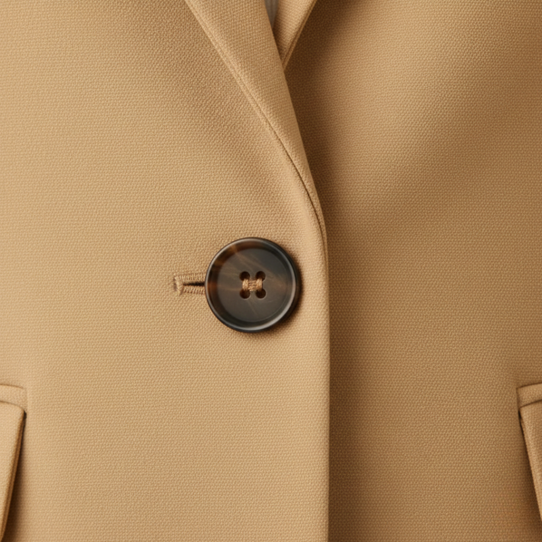 Veste à un bouton pour femme, col cranté, poches à rabat, coupe ajustée