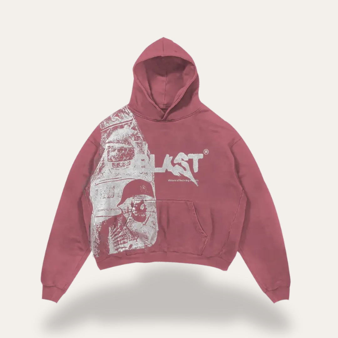 Damen Casual Streetwear Blast Hoodie mit Soldaten-Print | Vestea