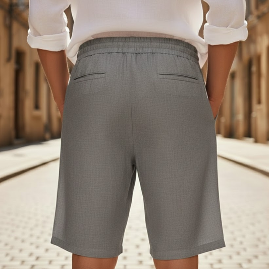 Mens linen shorts relaxed fit drawstring summer