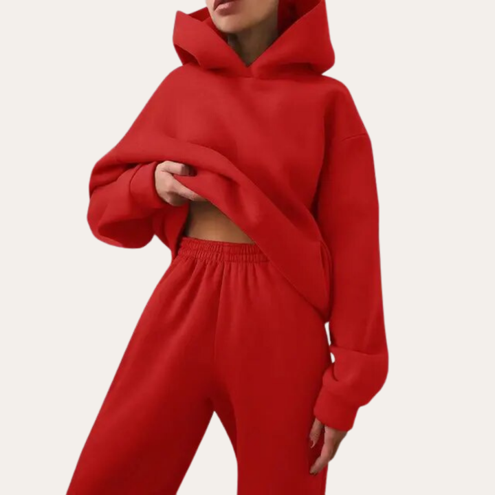 Damen Trainingsanzug Zweiteiler Hoodie Jogginganzug Baumwolle Freizeit | Vestea