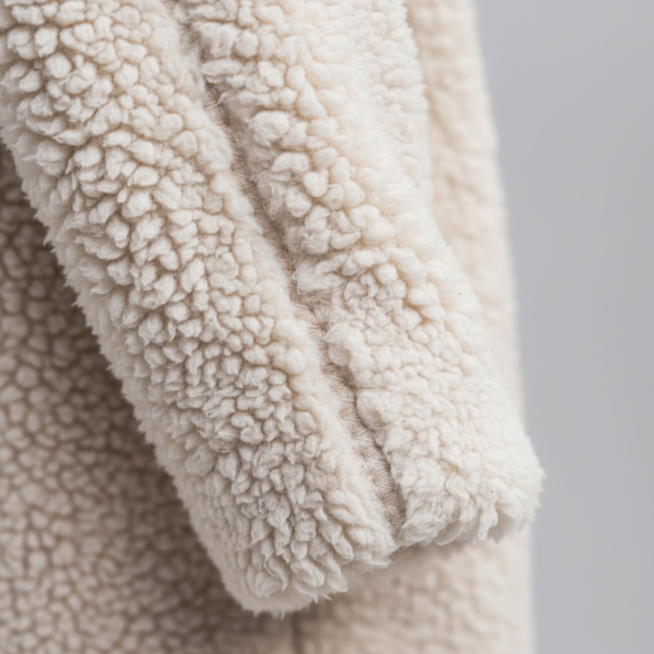 Damen Fleece Mantel Mit Kapuze | Vestea