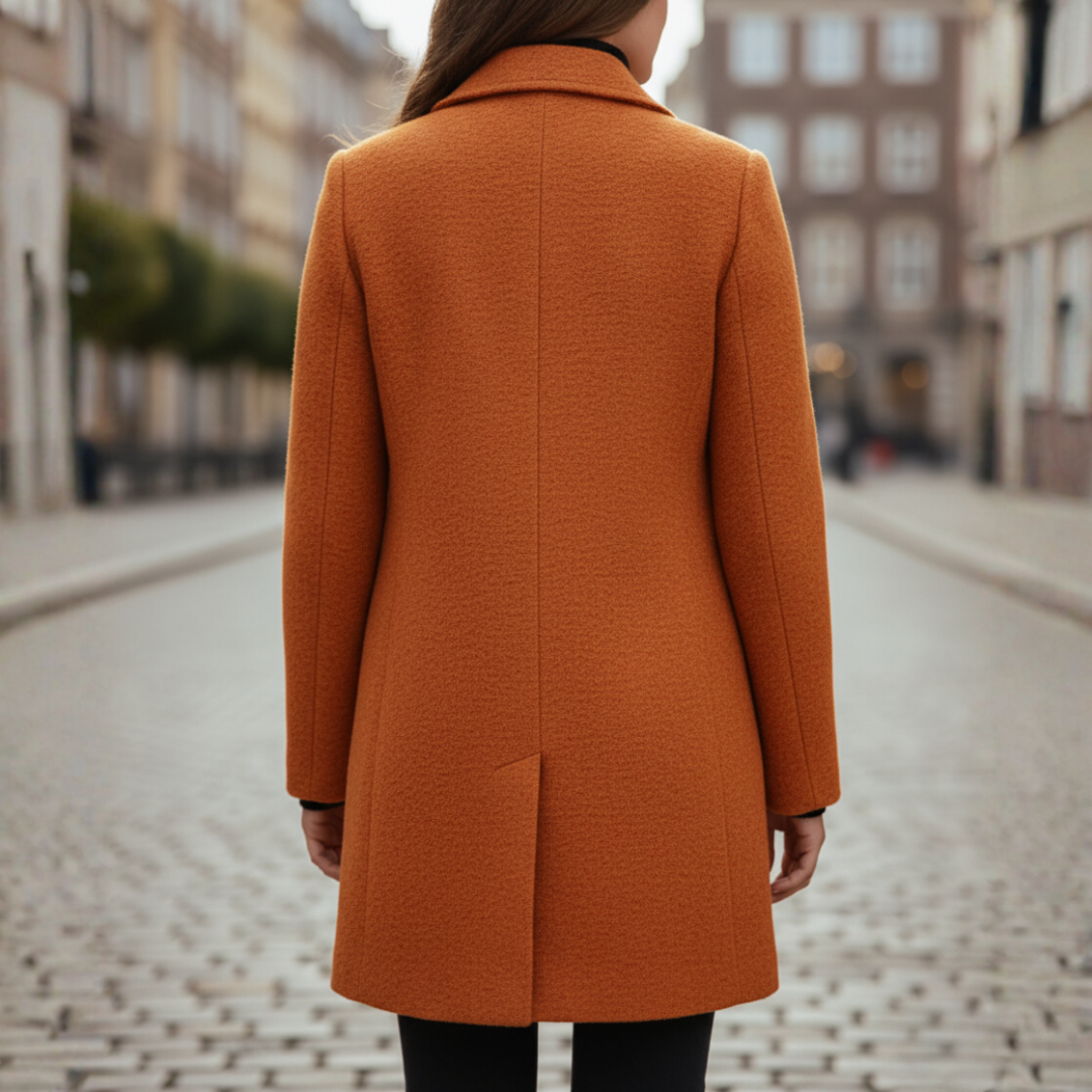 Damenmantel aus Polyester mit schwarzen Knöpfen | Vestea