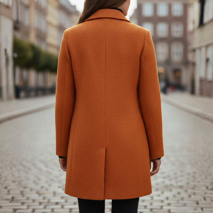 Damenmantel aus Polyester mit schwarzen Knöpfen | Vestea