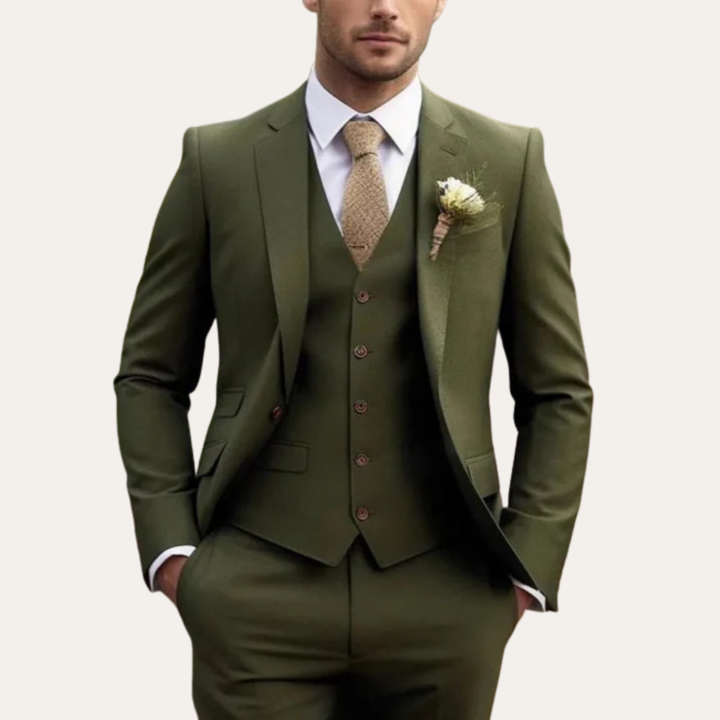 Herren 3-Teiler Anzug Slim Fit Hochzeit Business Polyester | Vestea