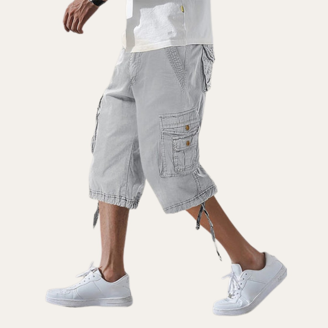 Herren 3/4 Cargo Shorts mit Taschen und Kordelzug | Vestea