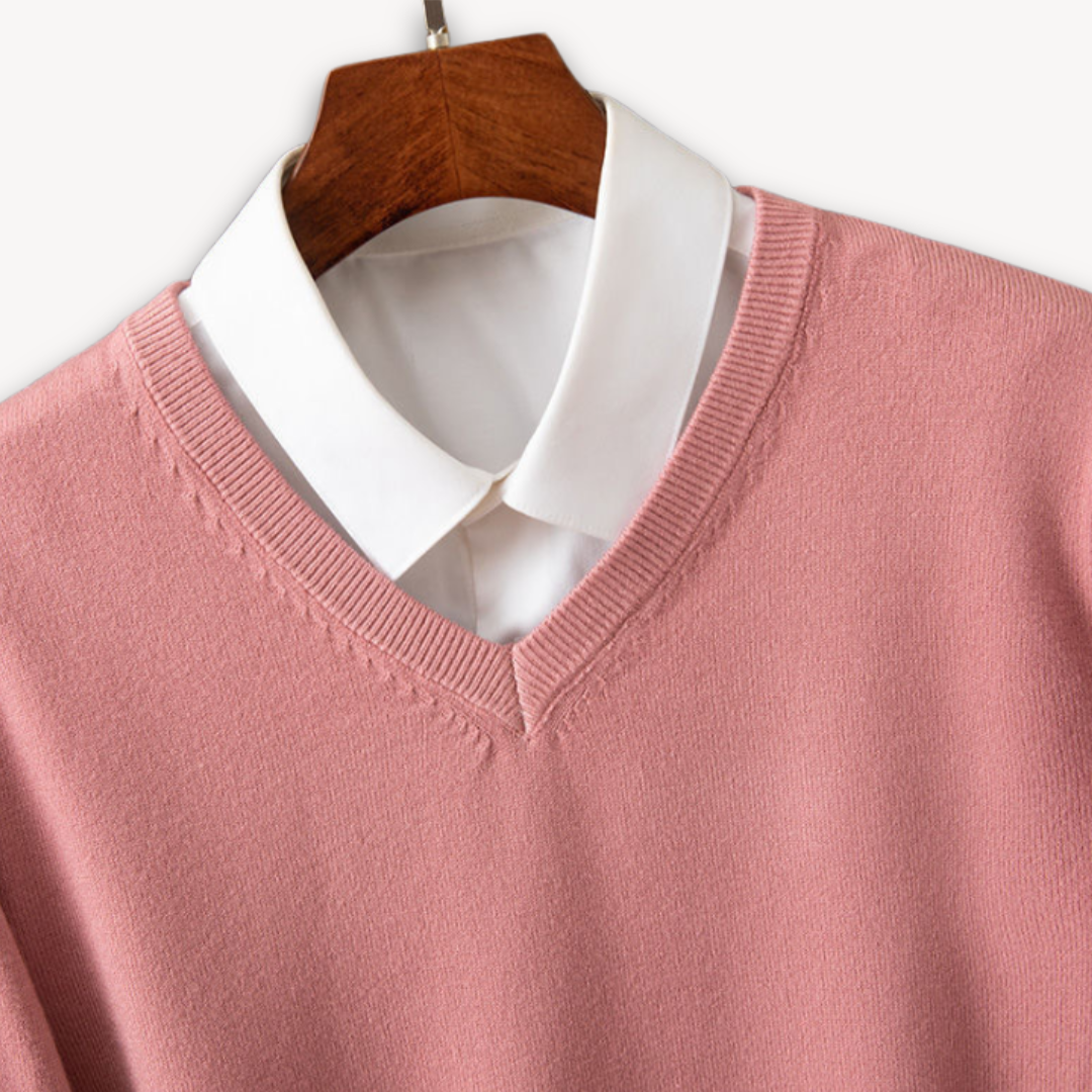 Herren Kaschmir Pullover mit V-Ausschnitt | Vestea