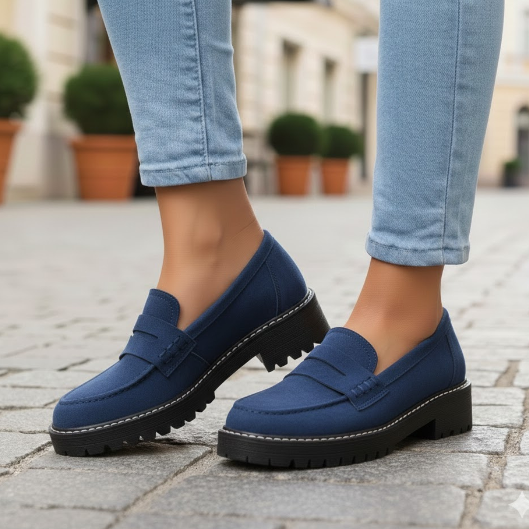 Mocasines ortopédicos para mujer con plantilla acolchada y ajuste ergonómico