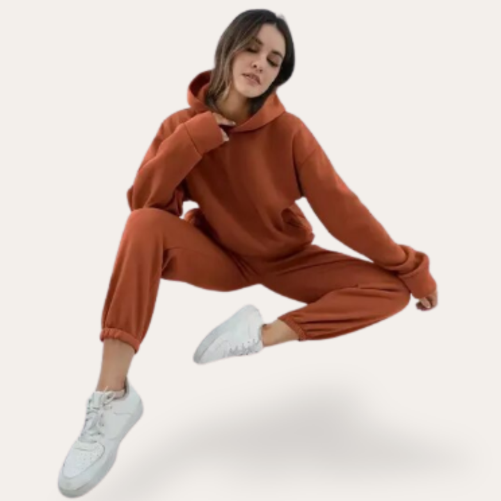Damen Trainingsanzug Zweiteiler Hoodie Jogginganzug Baumwolle Freizeit | Vestea