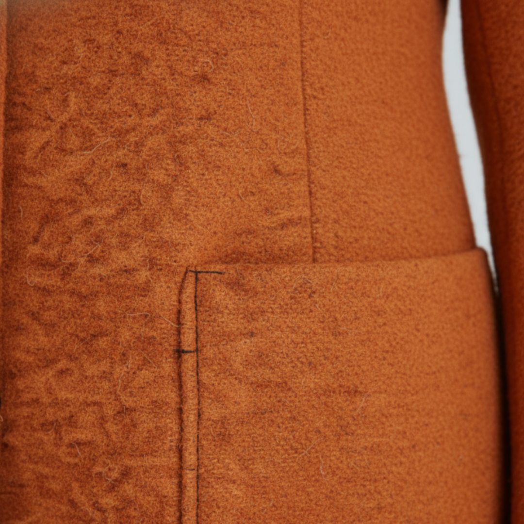 Damenmantel aus Polyester mit schwarzen Knöpfen | Vestea