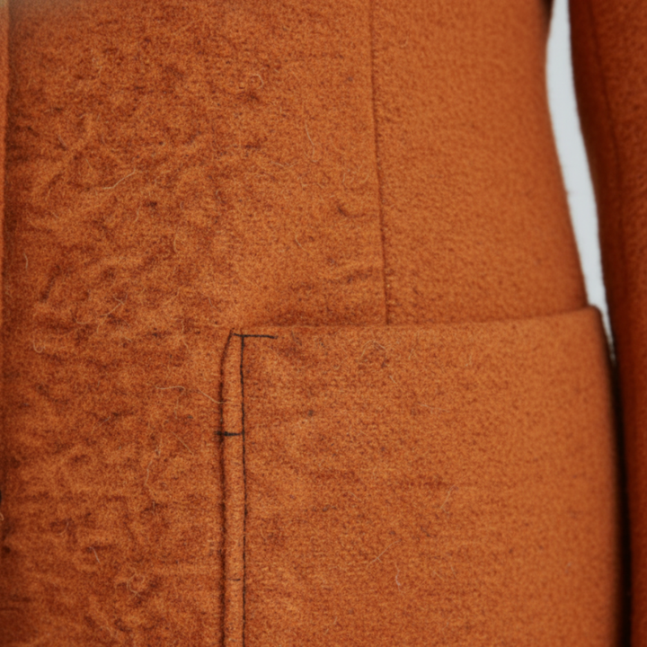 Damenmantel aus Polyester mit schwarzen Knöpfen | Vestea