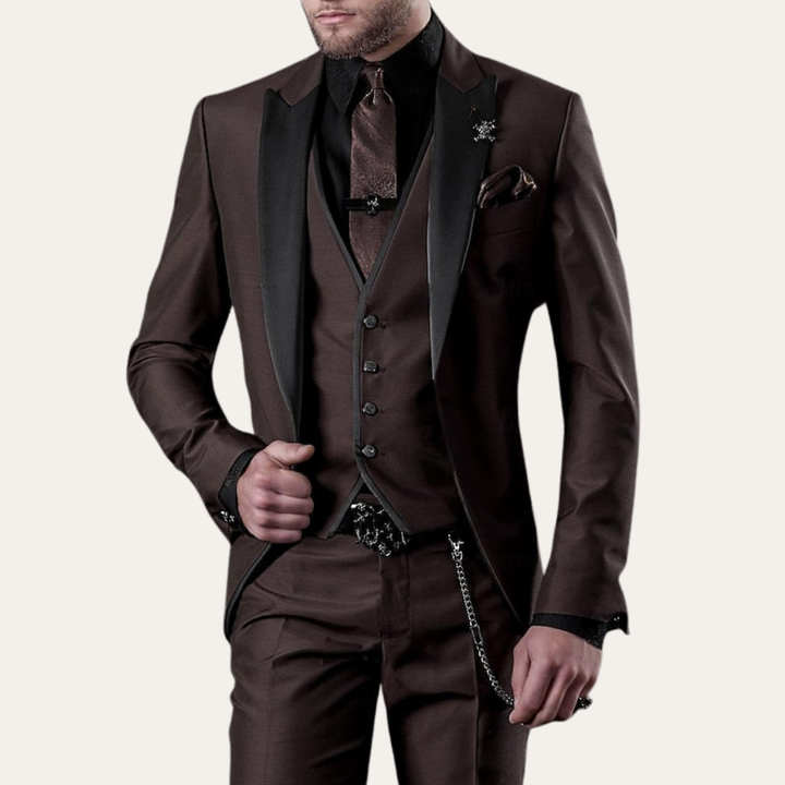 Herren Anzug 3-teilig Slim Fit Sakko Weste Hose Mehrere Farben Hochzeit | Vestea