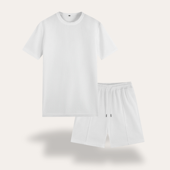 Freizeit Set für Herren T-Shirt und Shorts Set aus leichtem Material mit verstellbarem Bund | Vestea