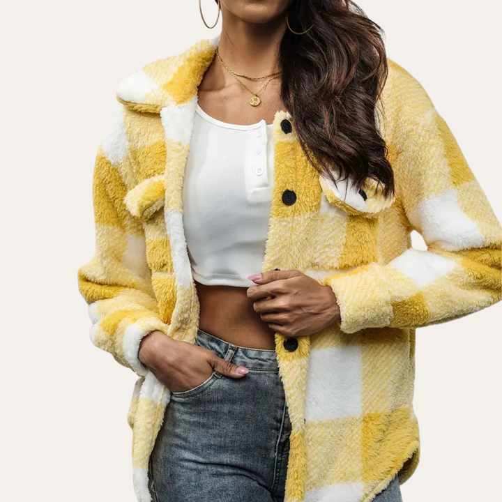 Gemusterte Flanelljacke für Damen | Vestea