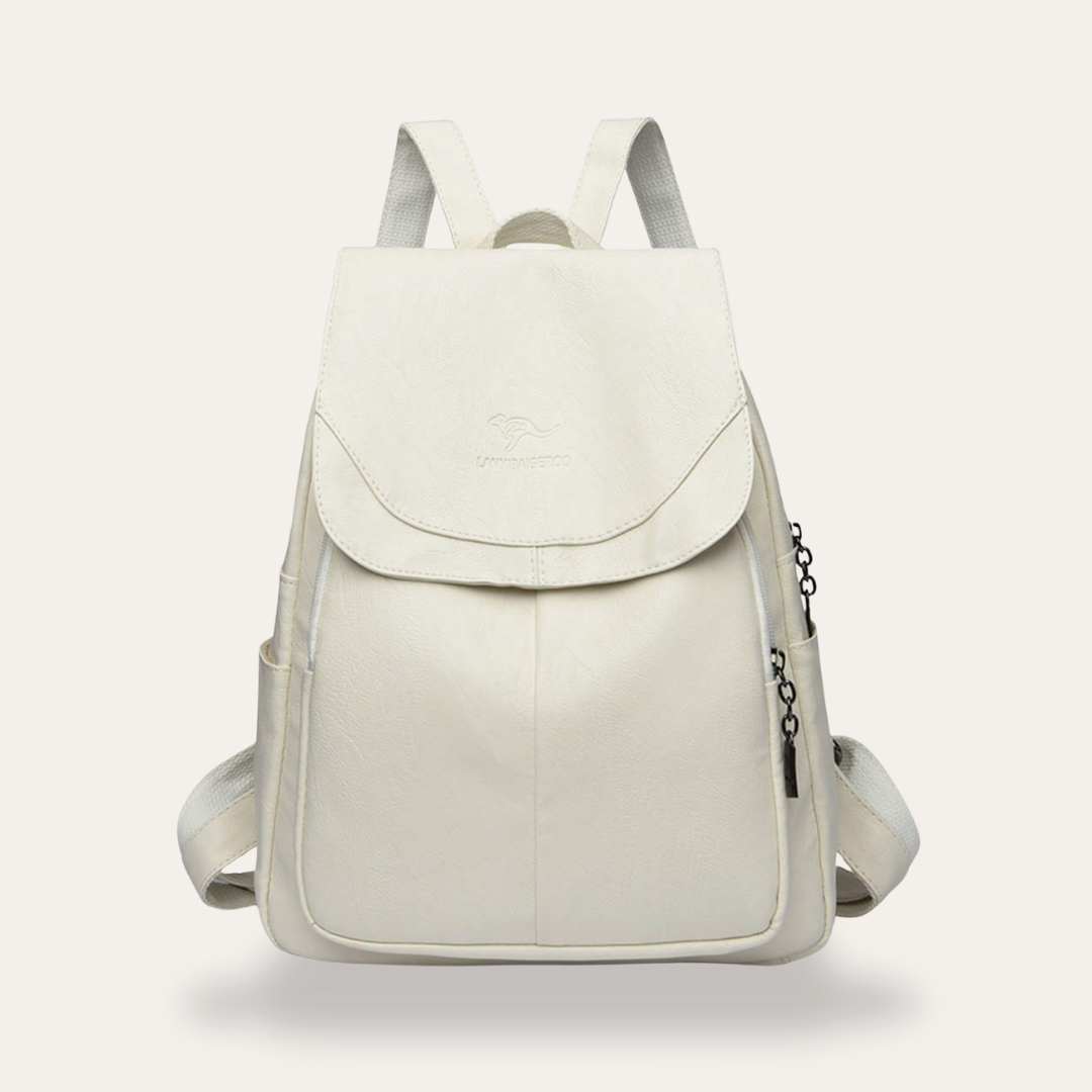 Vintage Damen Rucksack Kunstleder Diebstahlsicher City Daypack | Vestea