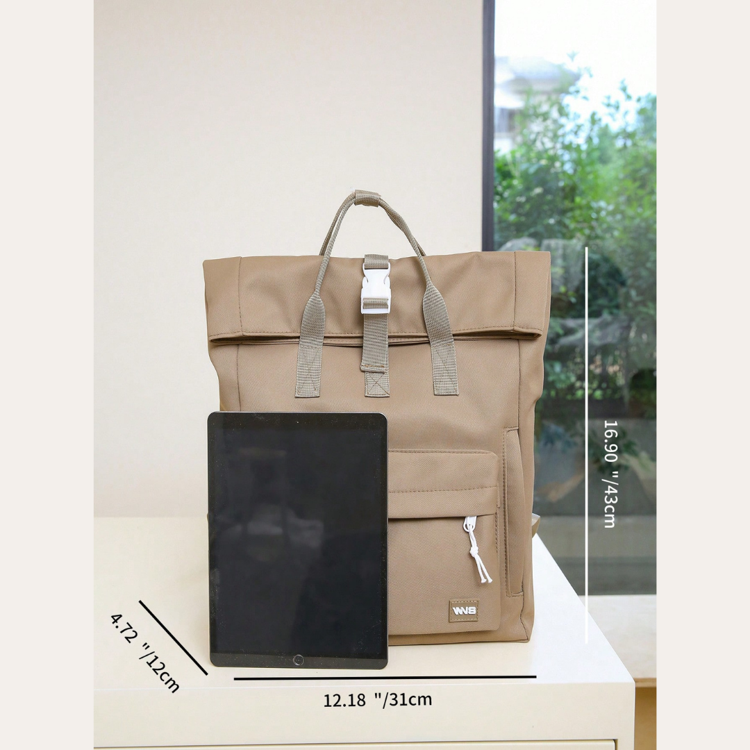 Rolltop Damen Rucksack Canvas Freizeit Urban Bag Tagesrucksack | Vestea