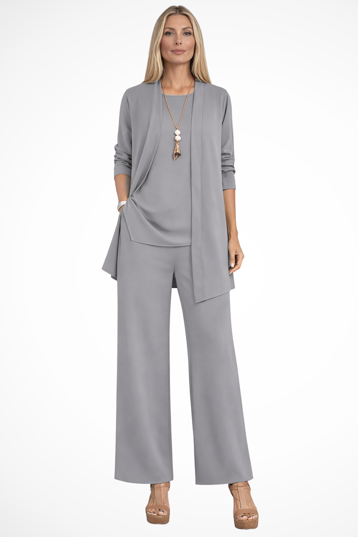 Conjunto de 3 piezas para mujer, terciopelo, ajuste slim, sin mangas, formal con botones